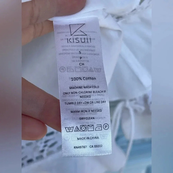 Kisuii Arcadia Smocked Off-Shoulder Cotton Short Dress small - Picture 11 of 12